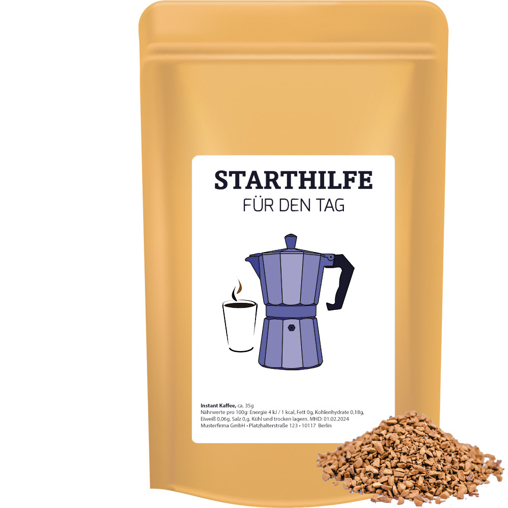 Bio Instant Kaffee, ca. 35g, Standbeutel Midi