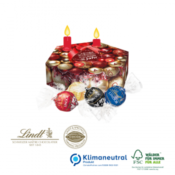 Adventskranz-Präsent mit Lindor Pralinés, Klimaneutral, FSC®